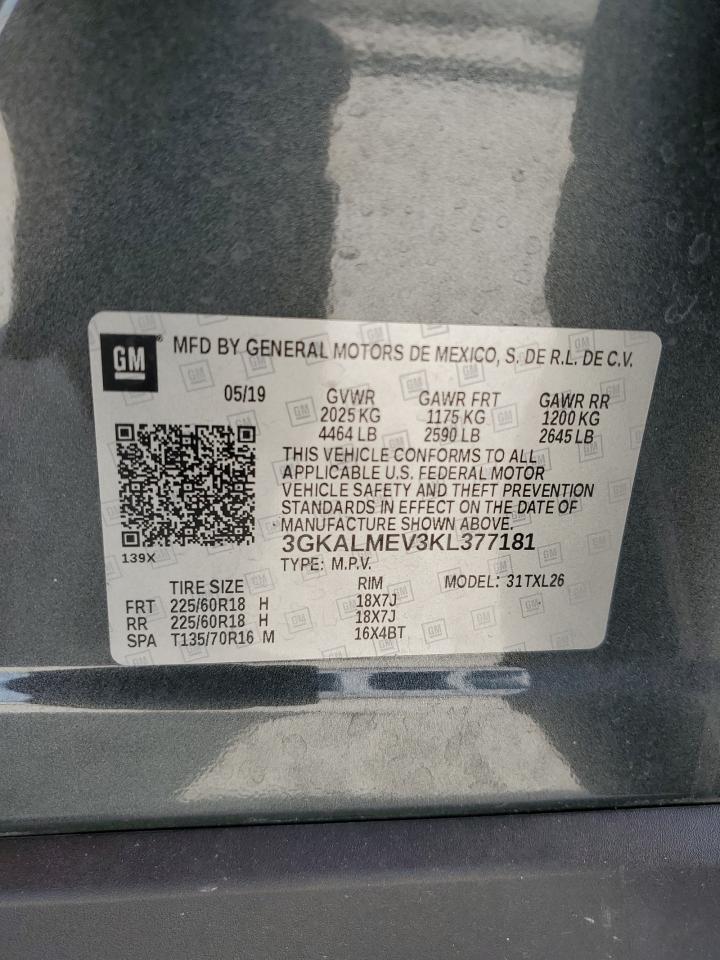 3GKALMEV3KL377181 2019 GMC Terrain Sle