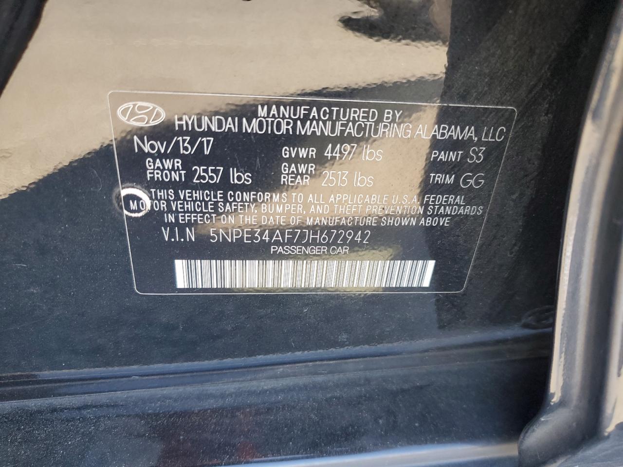 5NPE34AF7JH672942 2018 HYUNDAI SONATA - Image 12