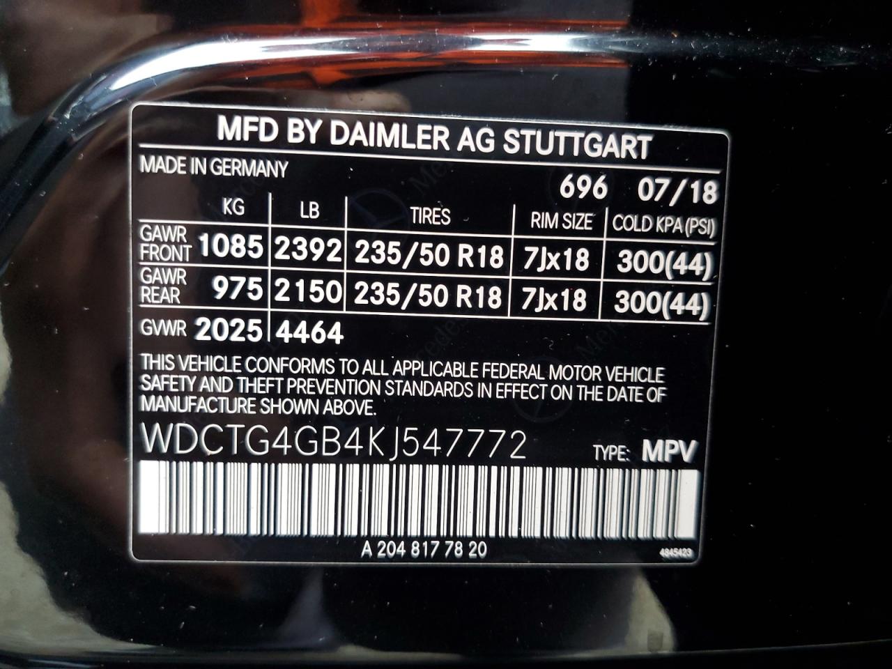 WDCTG4GB4KJ547772 2019 Mercedes-Benz Gla 250 4Matic