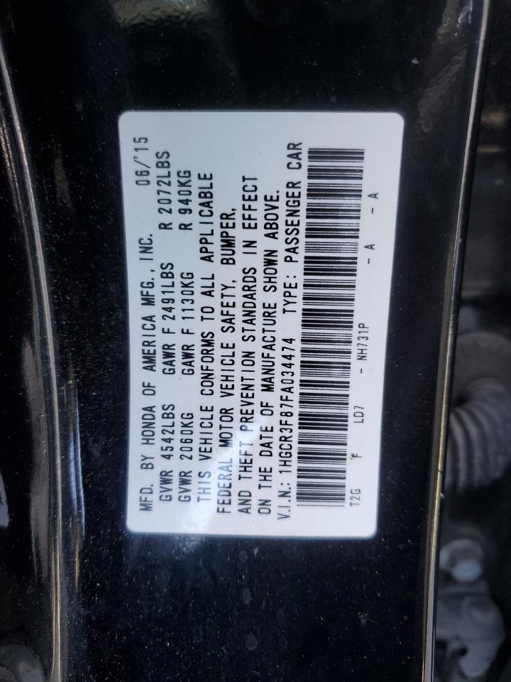 1HGCR3F87FA034474 2015 Honda Accord Exl