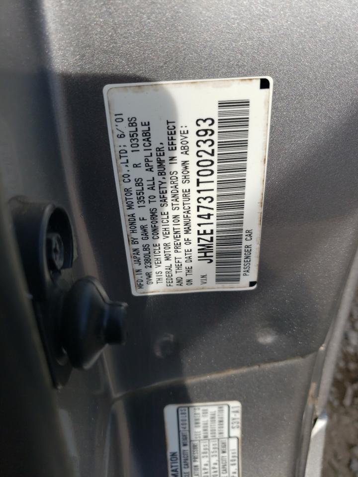 JHMZE14731T002393 2001 Honda Insight