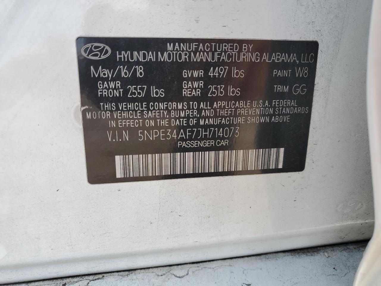 5NPE34AF7JH714073 2018 Hyundai Sonata Sport