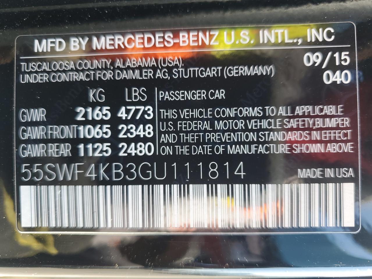 55SWF4KB3GU111814 2016 Mercedes-Benz C 300 4Matic