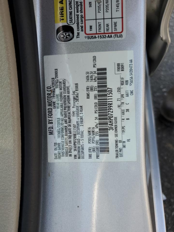 3FAHP07Z99R111507 2009 Ford Fusion Se