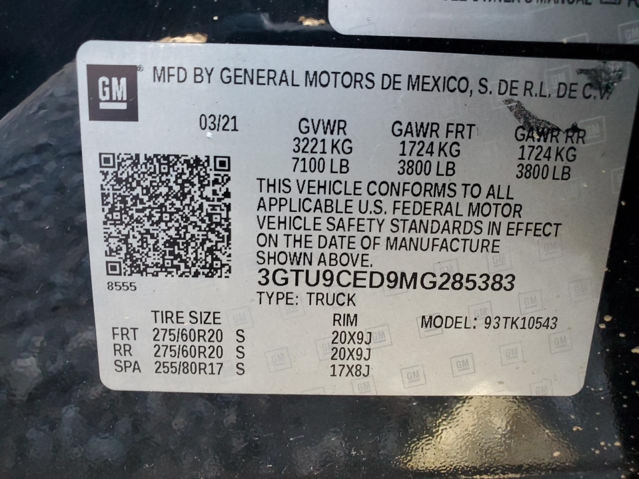 3GTU9CED9MG285383 2021 GMC Sierra K1500 Elevation