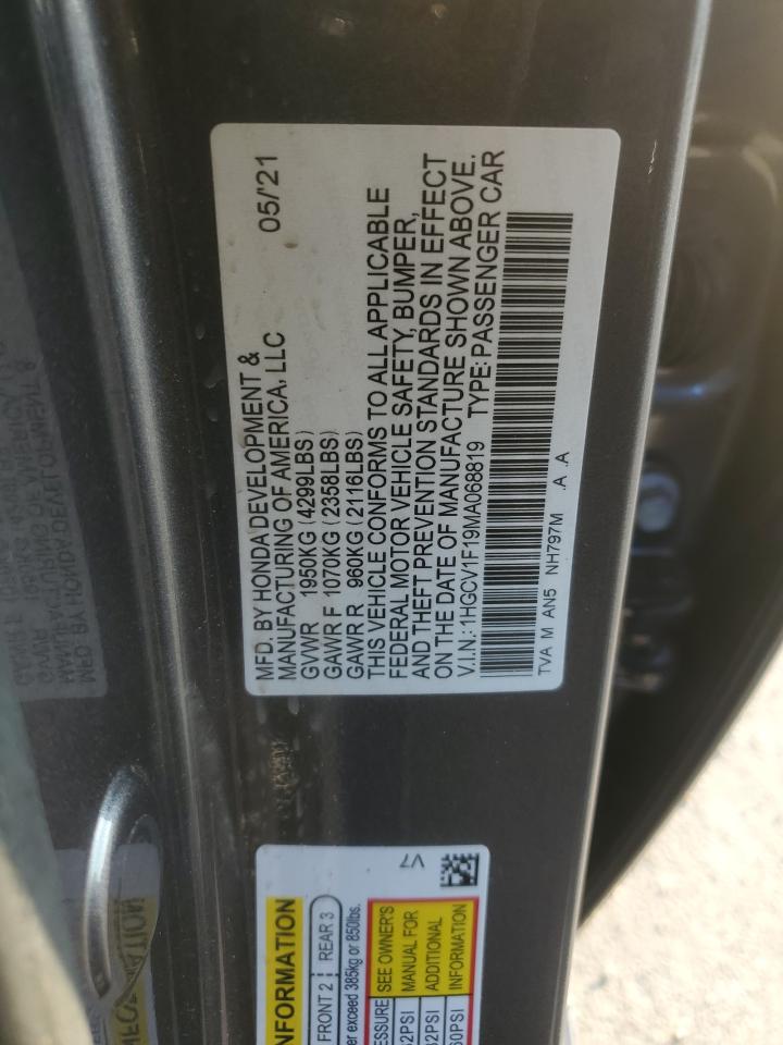 1HGCV1F19MA068819 2021 Honda Accord Lx