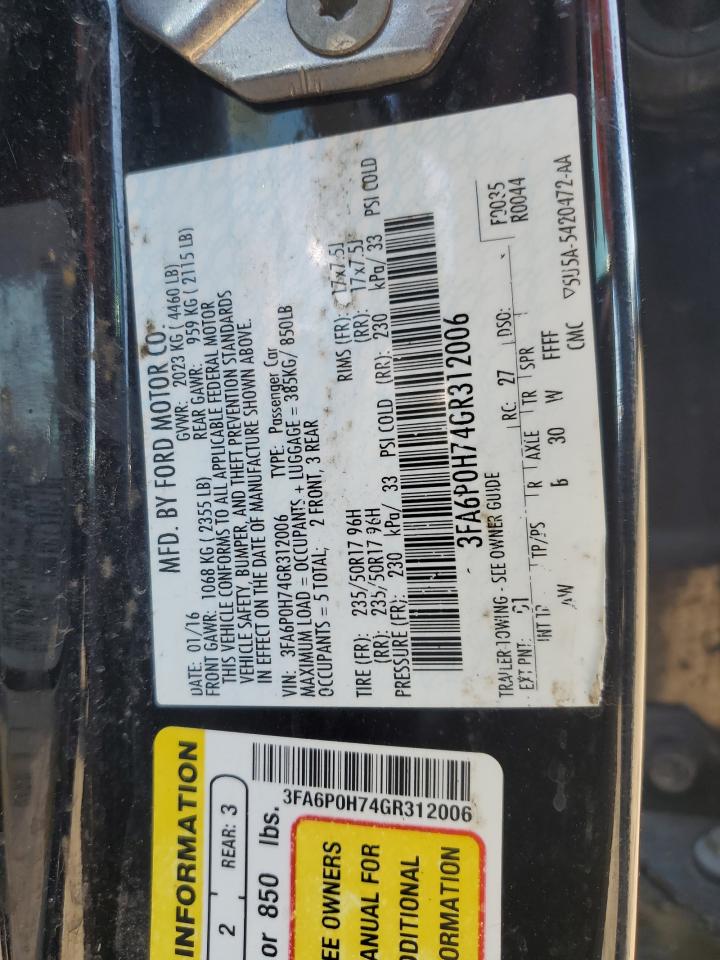 3FA6P0H74GR312006 2016 FORD FUSION - Image 13