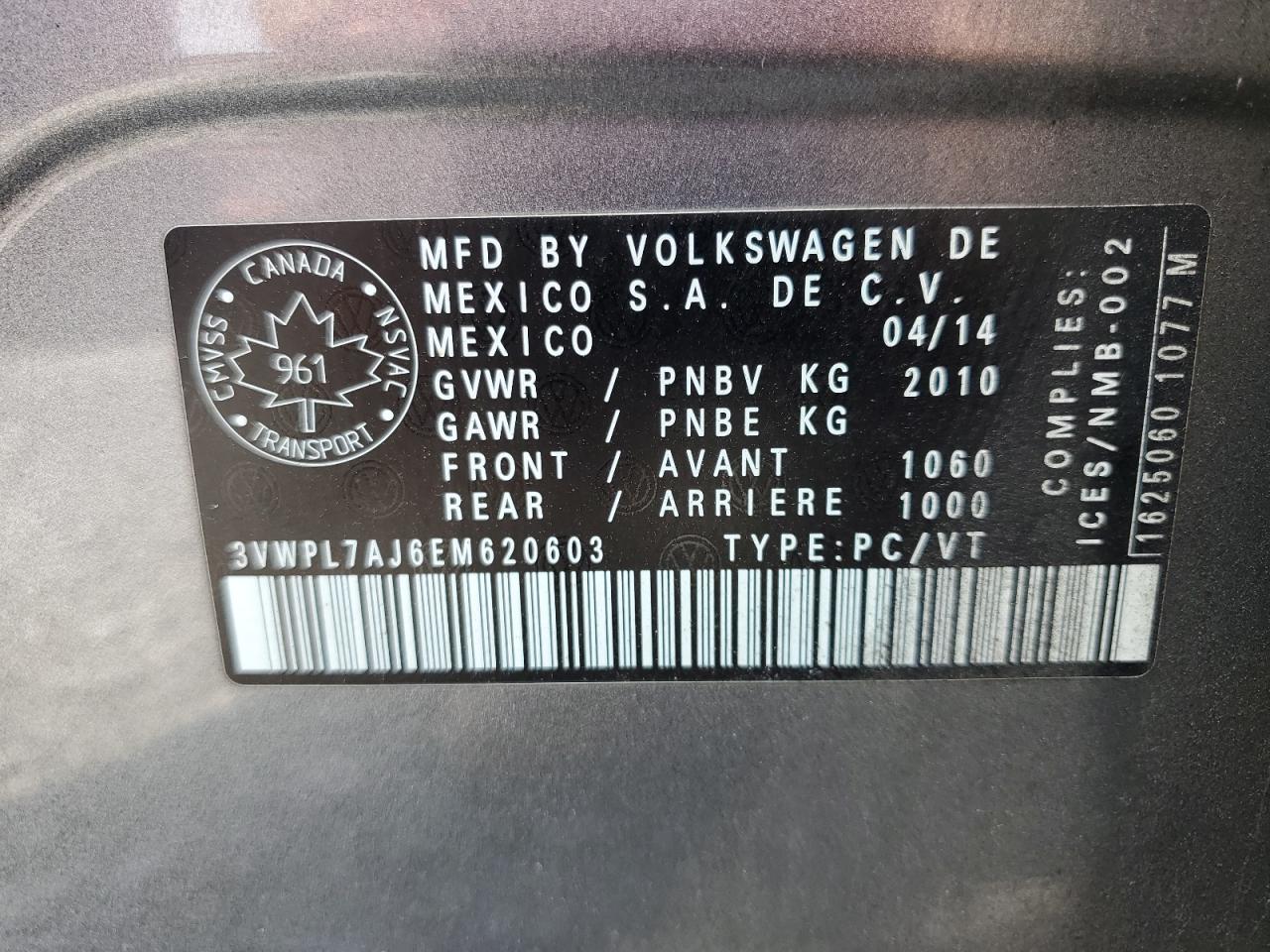 3VWPL7AJ6EM620603 2014 Volkswagen Jetta Tdi