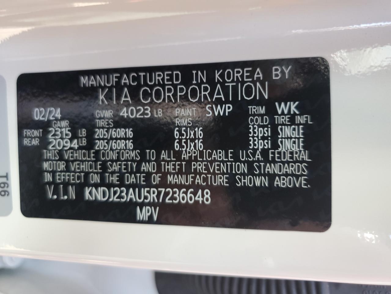 KNDJ23AU5R7236648 2024 Kia Soul Lx