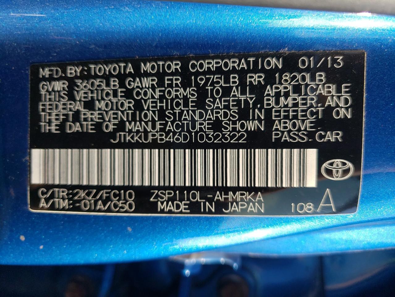 JTKKUPB46D1032322 2013 Toyota Scion Xd