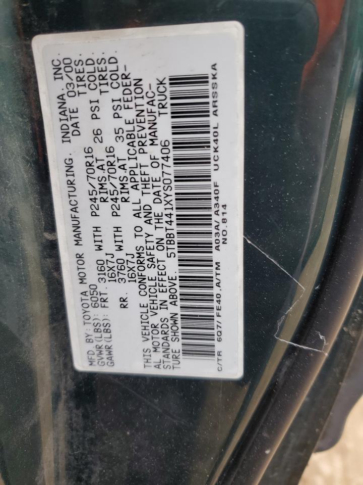 5TBBT441XYS077406 2000 Toyota Tundra Access Cab