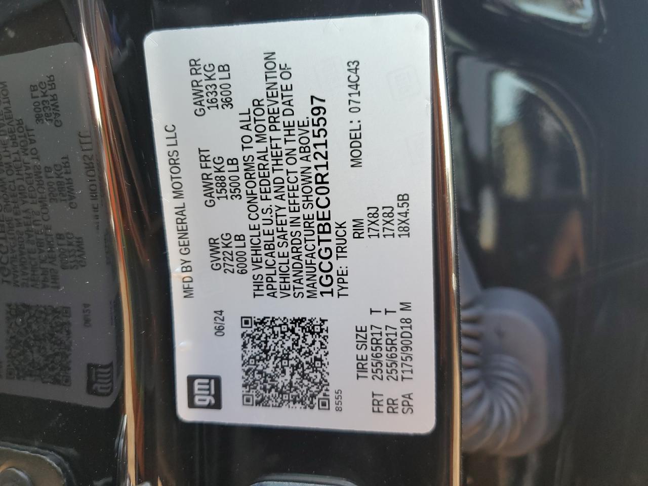 1GCGTBEC0R1215597 2024 Chevrolet Colorado