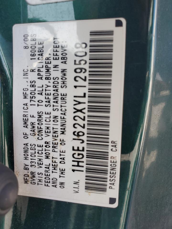 1HGEJ622XYL129508 2000 Honda Civic Dx