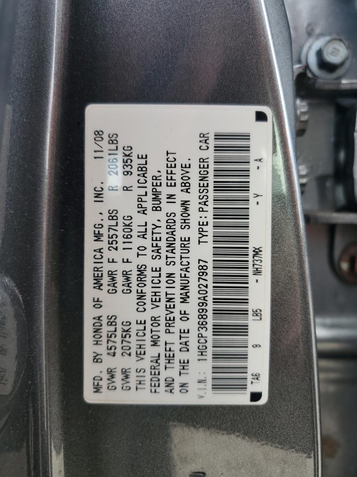 1HGCP36899A027987 2009 Honda Accord Exl