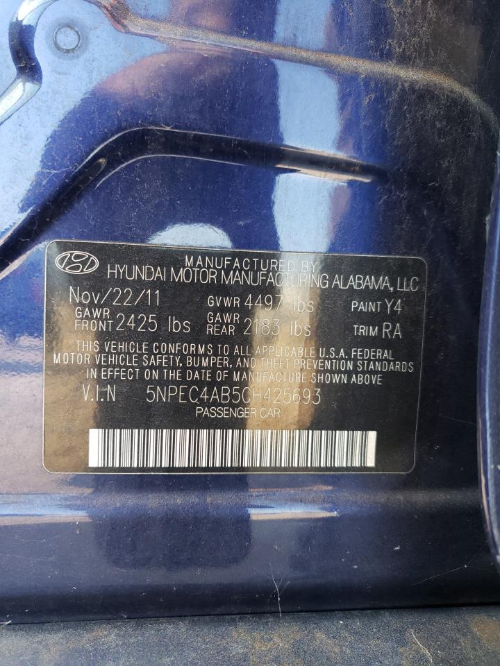 5NPEC4AB5CH425693 2012 Hyundai Sonata Se