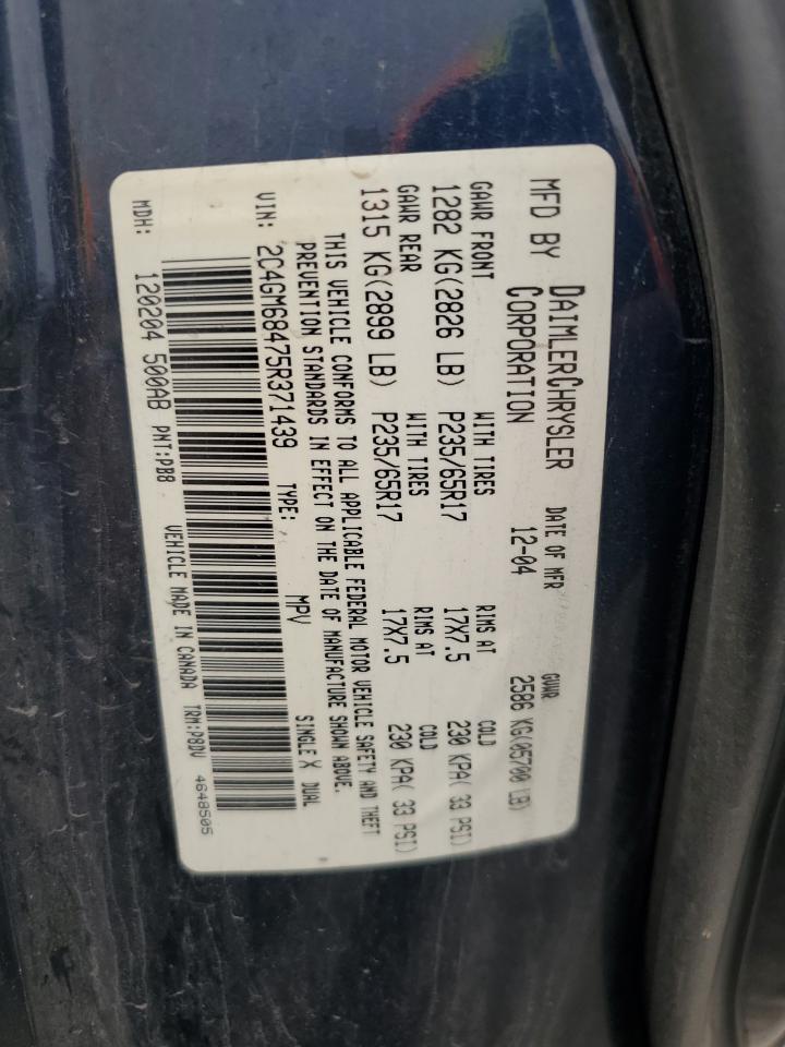 2C4GM68475R371439 2005 Chrysler Pacifica Touring