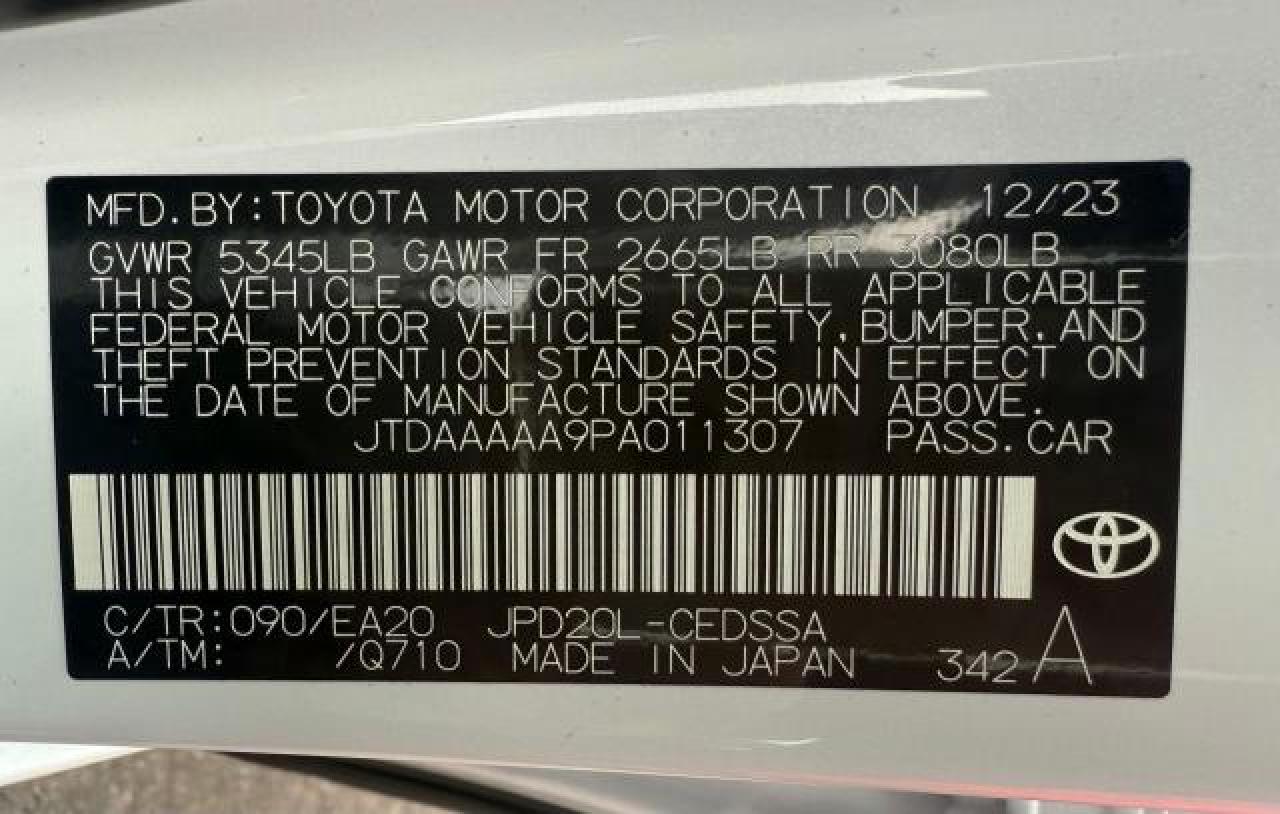 JTDAAAAA9PA011307 2023 Toyota Mirai Xle