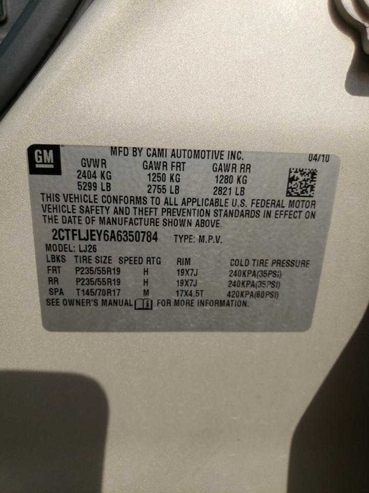 2CTFLJEY6A6350784 2010 GMC Terrain Slt