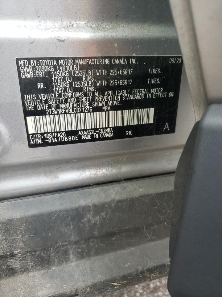 2T3W1RFV9LC071276 2020 Toyota Rav4 Xle