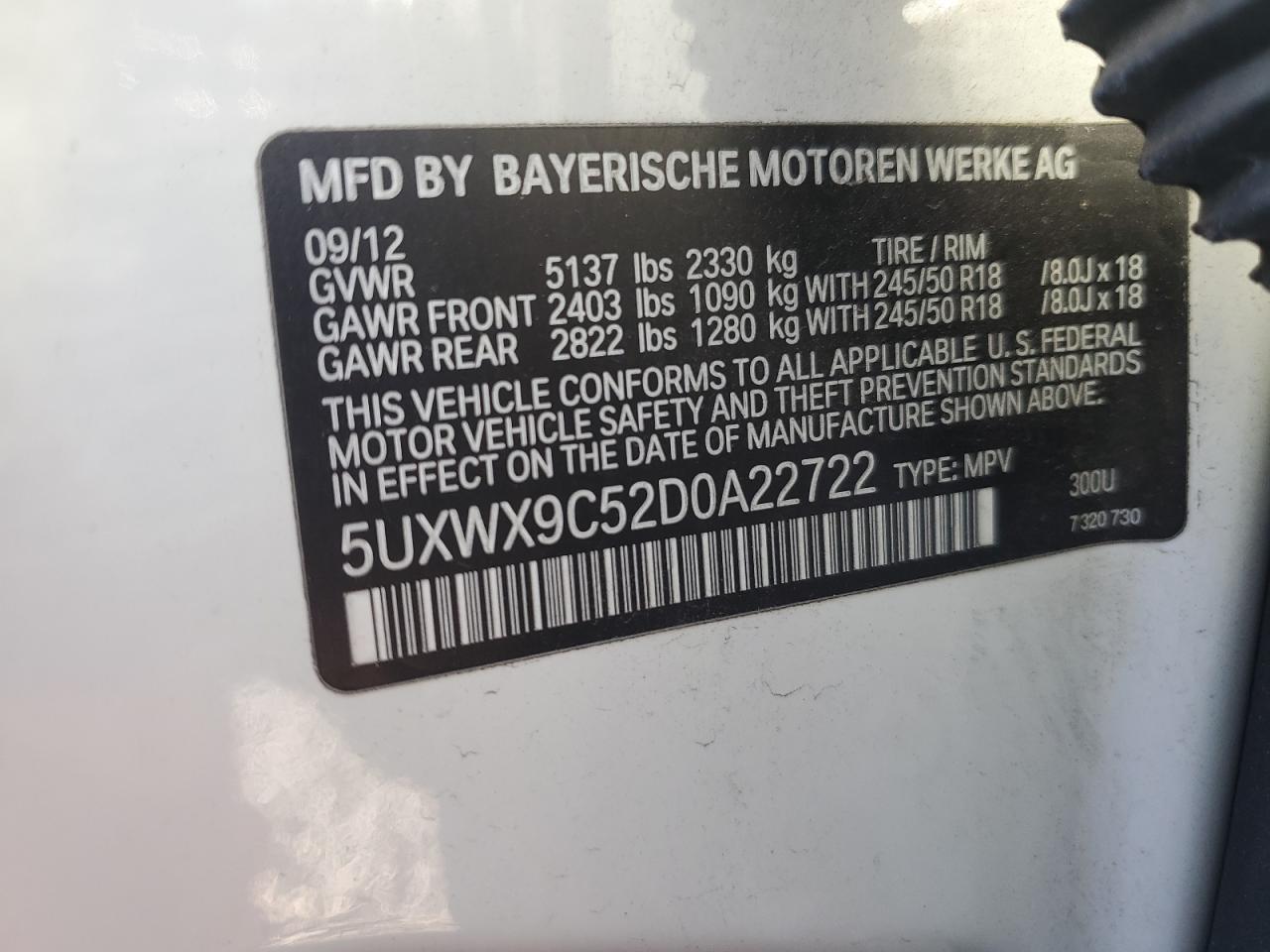 5UXWX9C52D0A22722 2013 BMW X3 xDrive28I