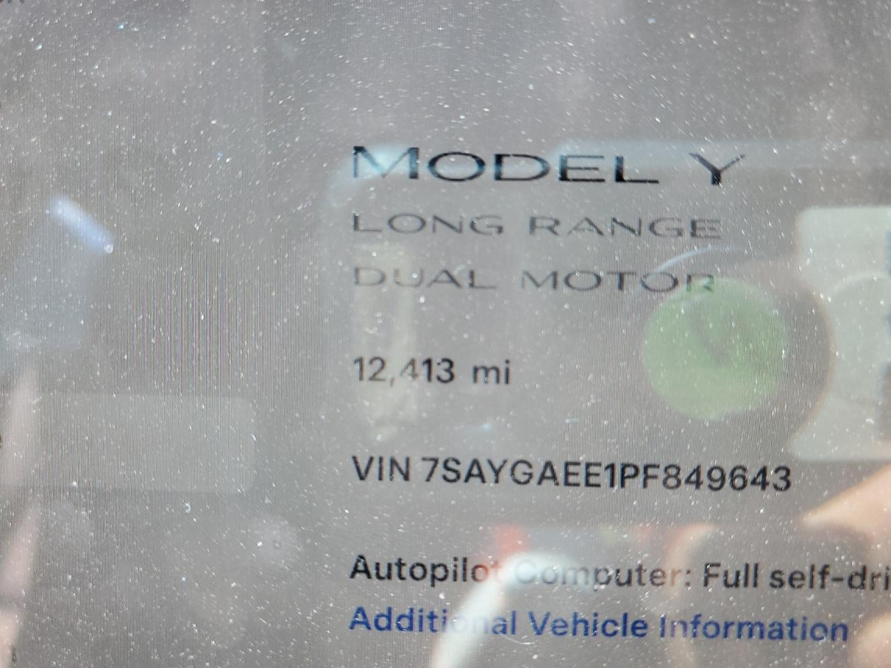 2023 Tesla Model Y VIN: 7SAYGAEE1PF849643 Lot: 70710264