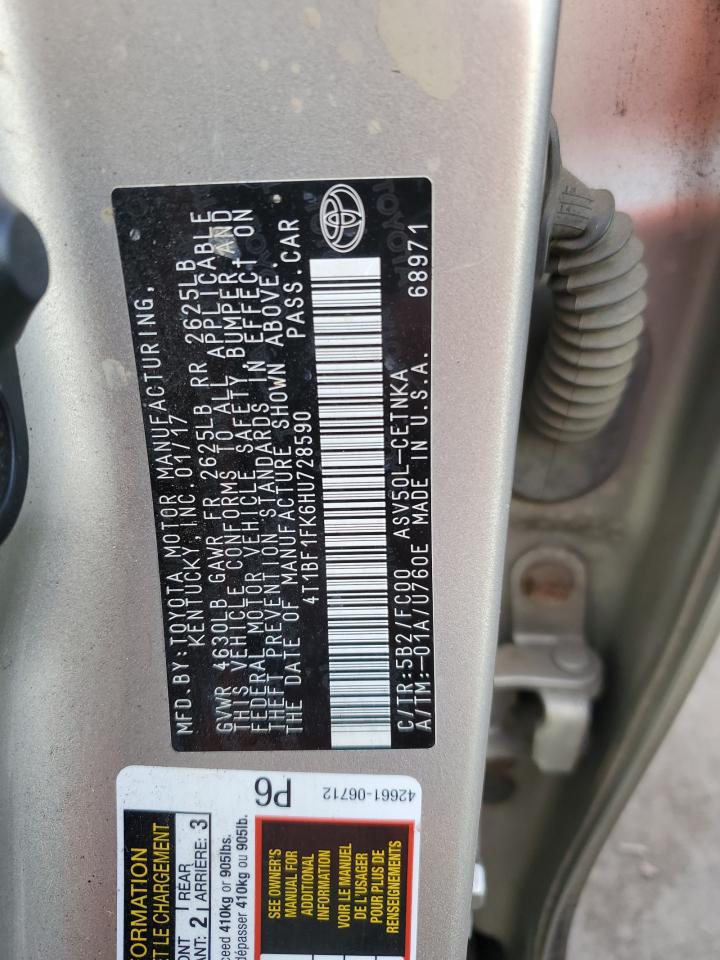 4T1BF1FK6HU728590 2017 Toyota Camry Le