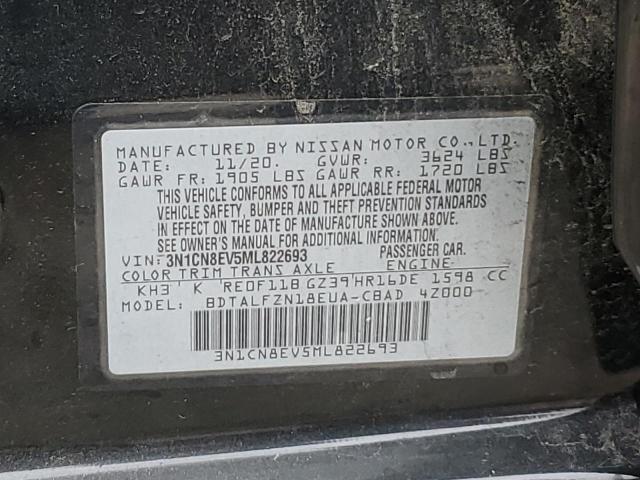 3N1CN8EV5ML822693 Nissan Versa SV 12