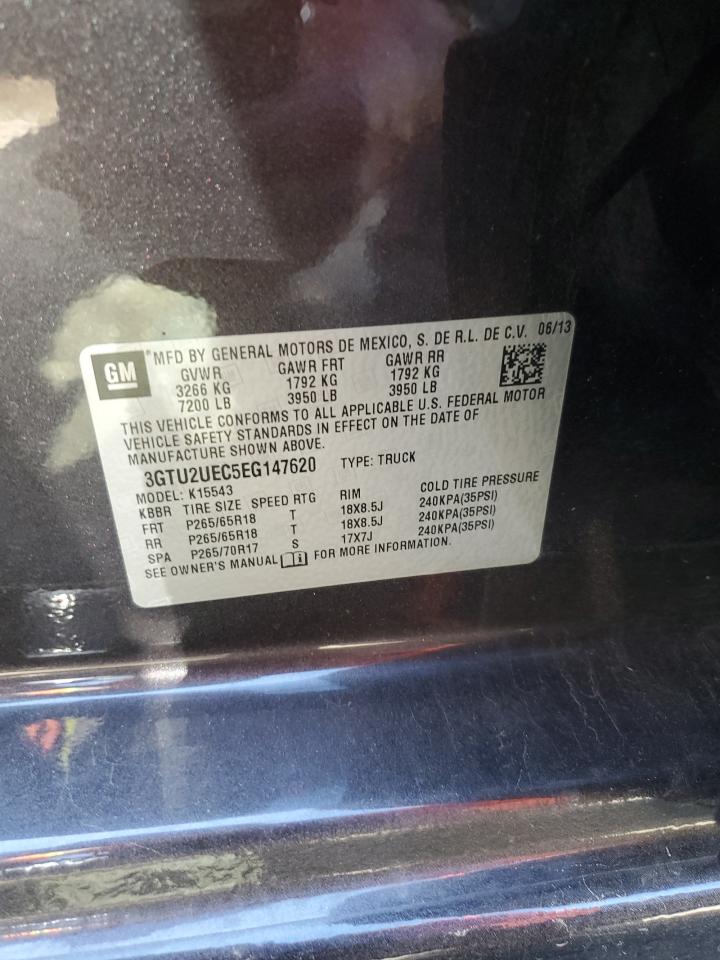 3GTU2UEC5EG147620 2014 GMC Sierra K1500 Sle