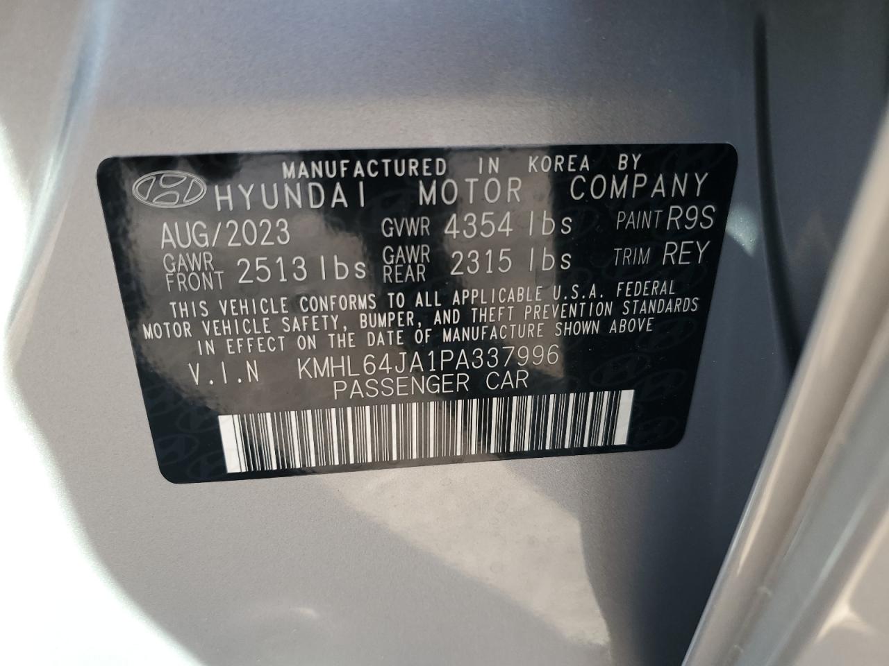 KMHL64JA1PA337996 2023 Hyundai Sonata Sel