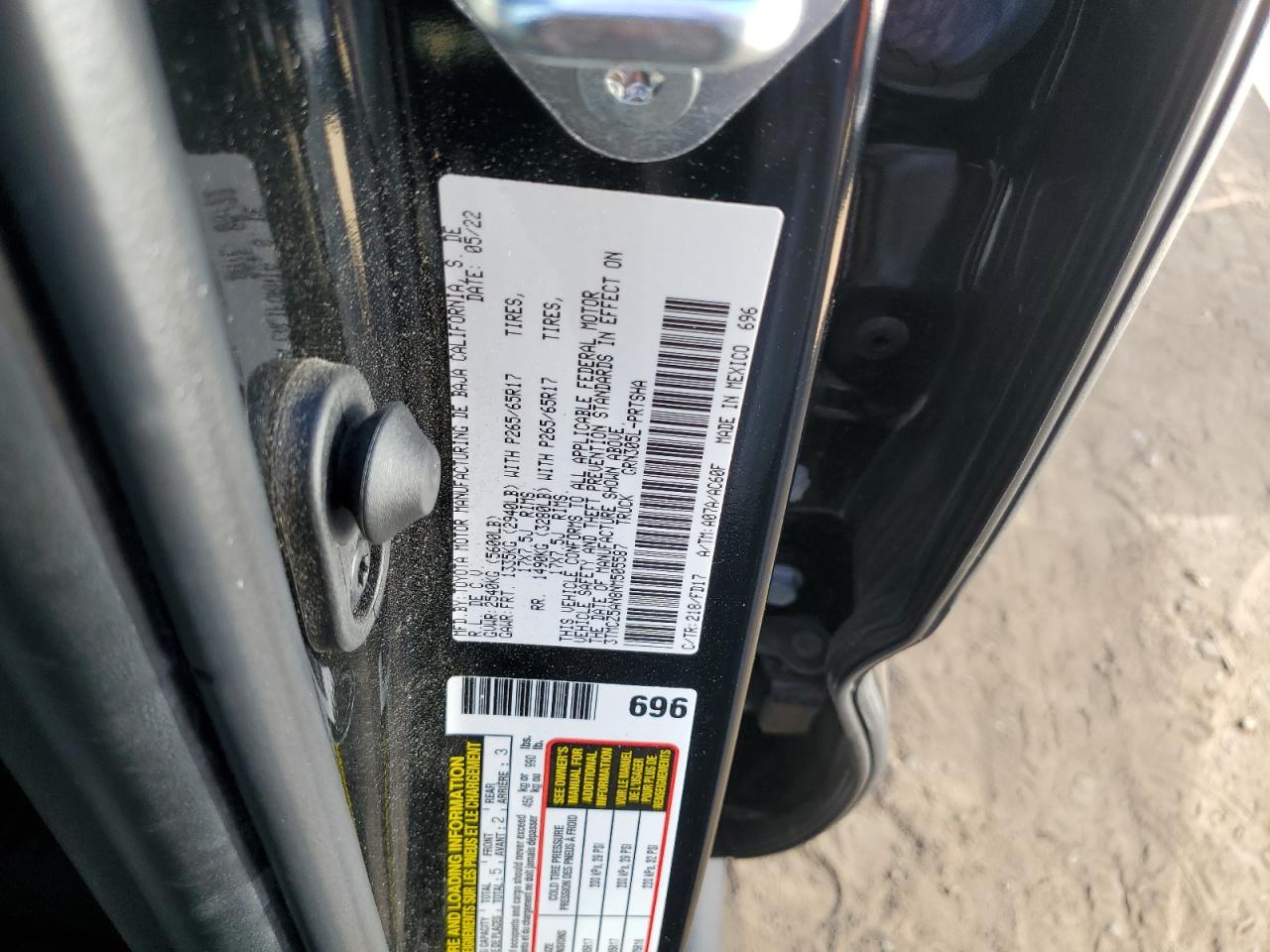 3TMCZ5AN8NM505587 2022 Toyota Tacoma Double Cab