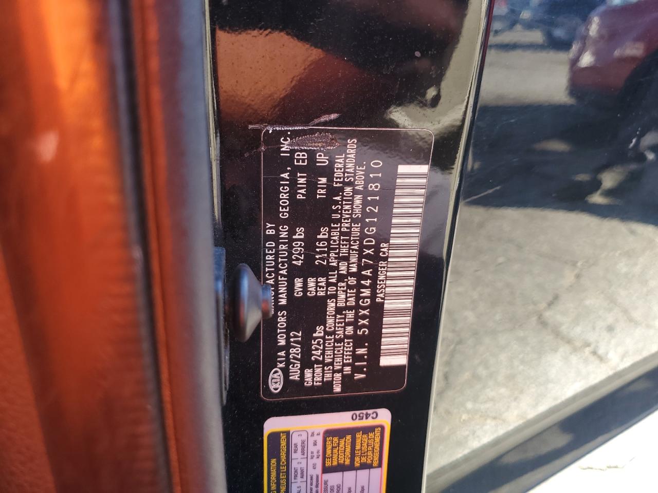 2013 Kia Optima Lx VIN: 5XXGM4A7XDG121810 Lot: 70290304