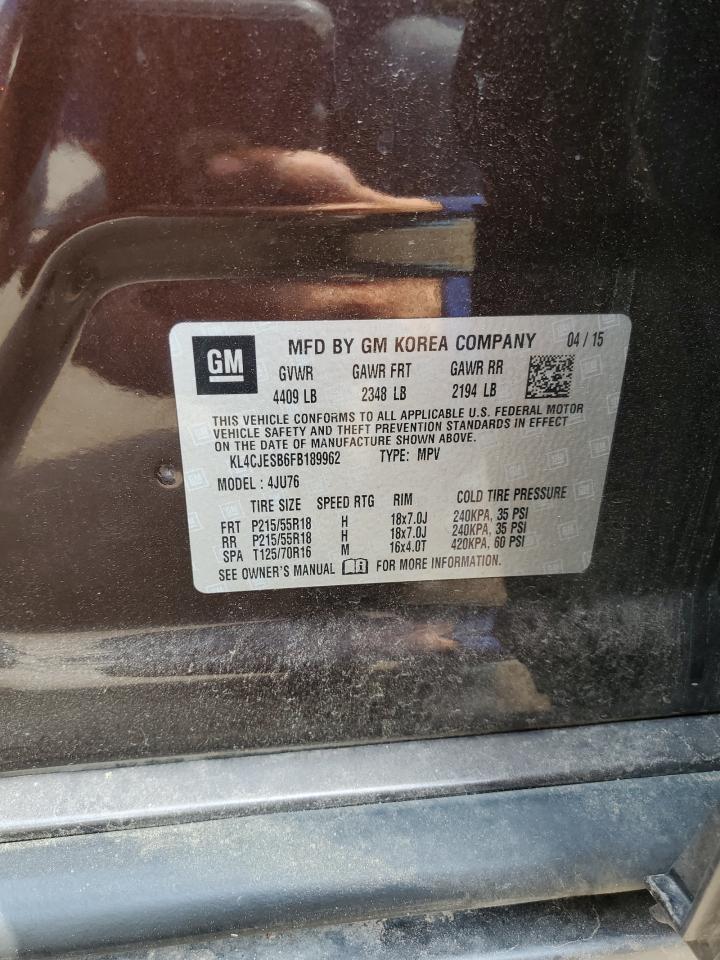 2015 BUICK ENCORE with ALL OVER damage, VIN KL4CJESB6FB189962
