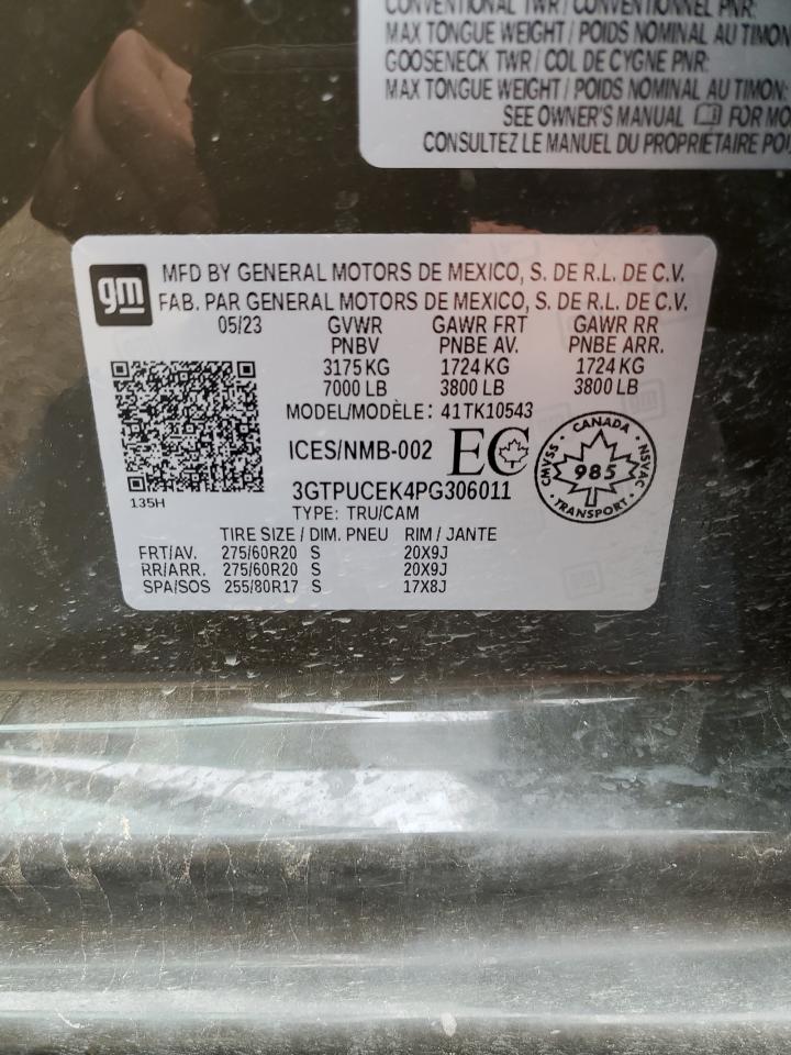 3GTPUCEK4PG306011 2023 GMC Sierra K1500 Elevation