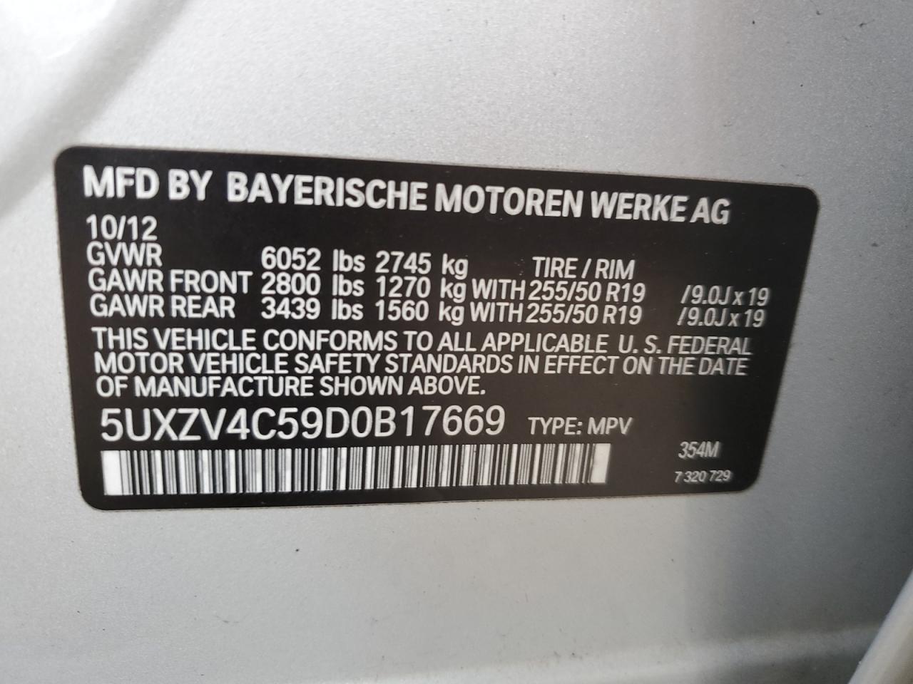 5UXZV4C59D0B17669 2013 BMW X5 xDrive35I