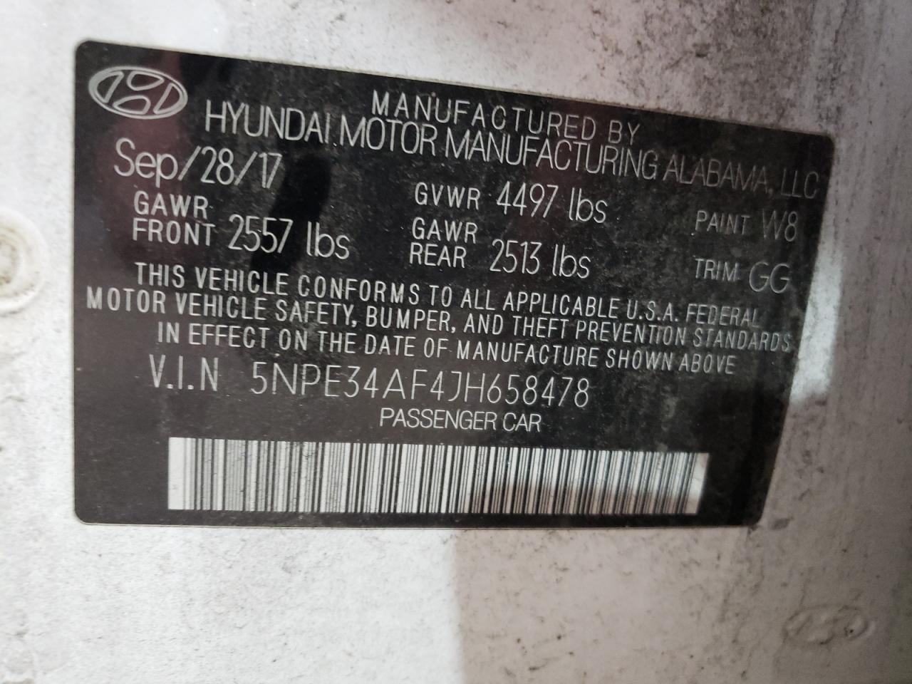 5NPE34AF4JH658478 2018 Hyundai Sonata Sport