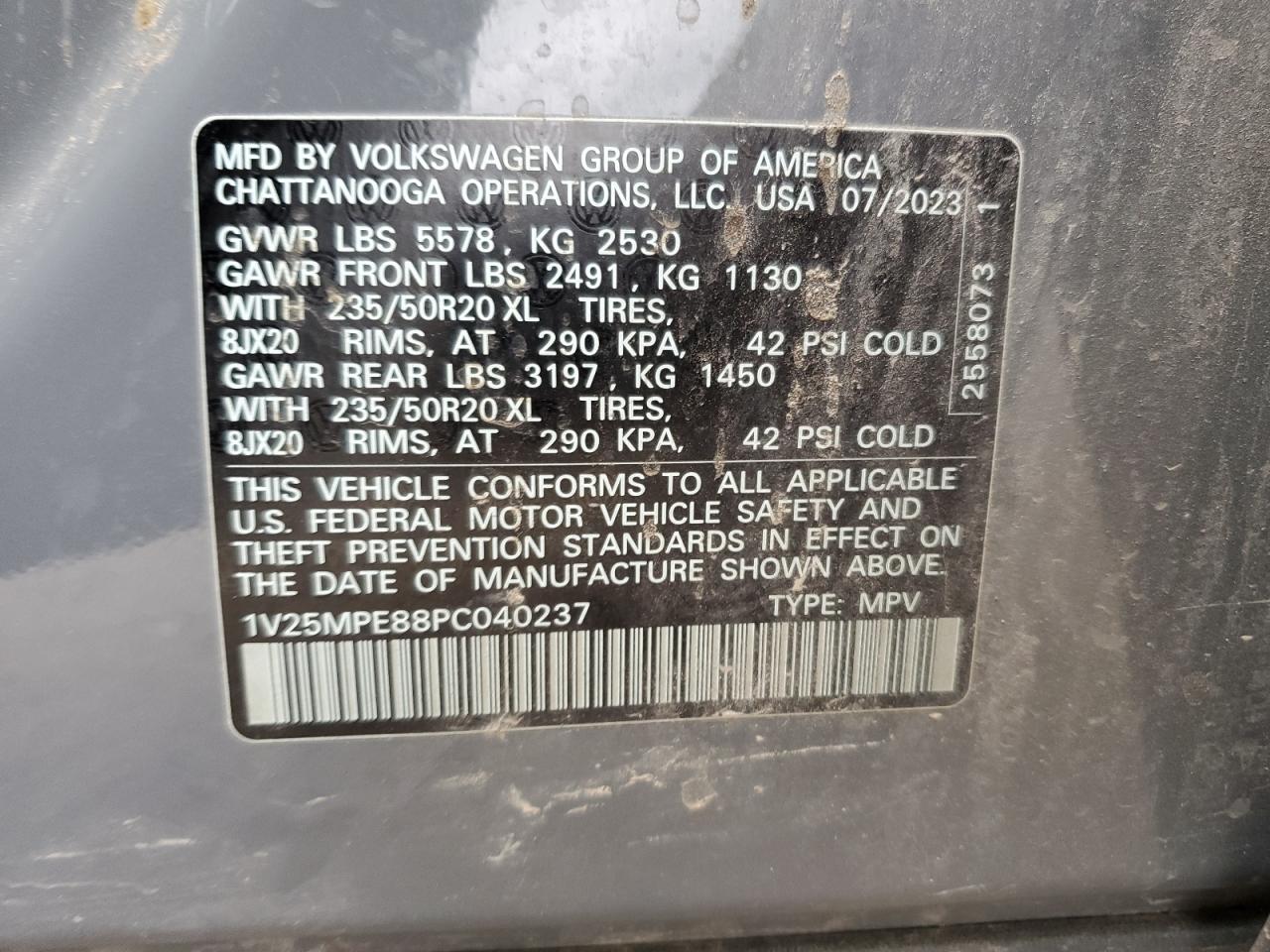 2023 Volkswagen Id.4 S VIN: 1V25MPE88PC040237 Lot: 72892574