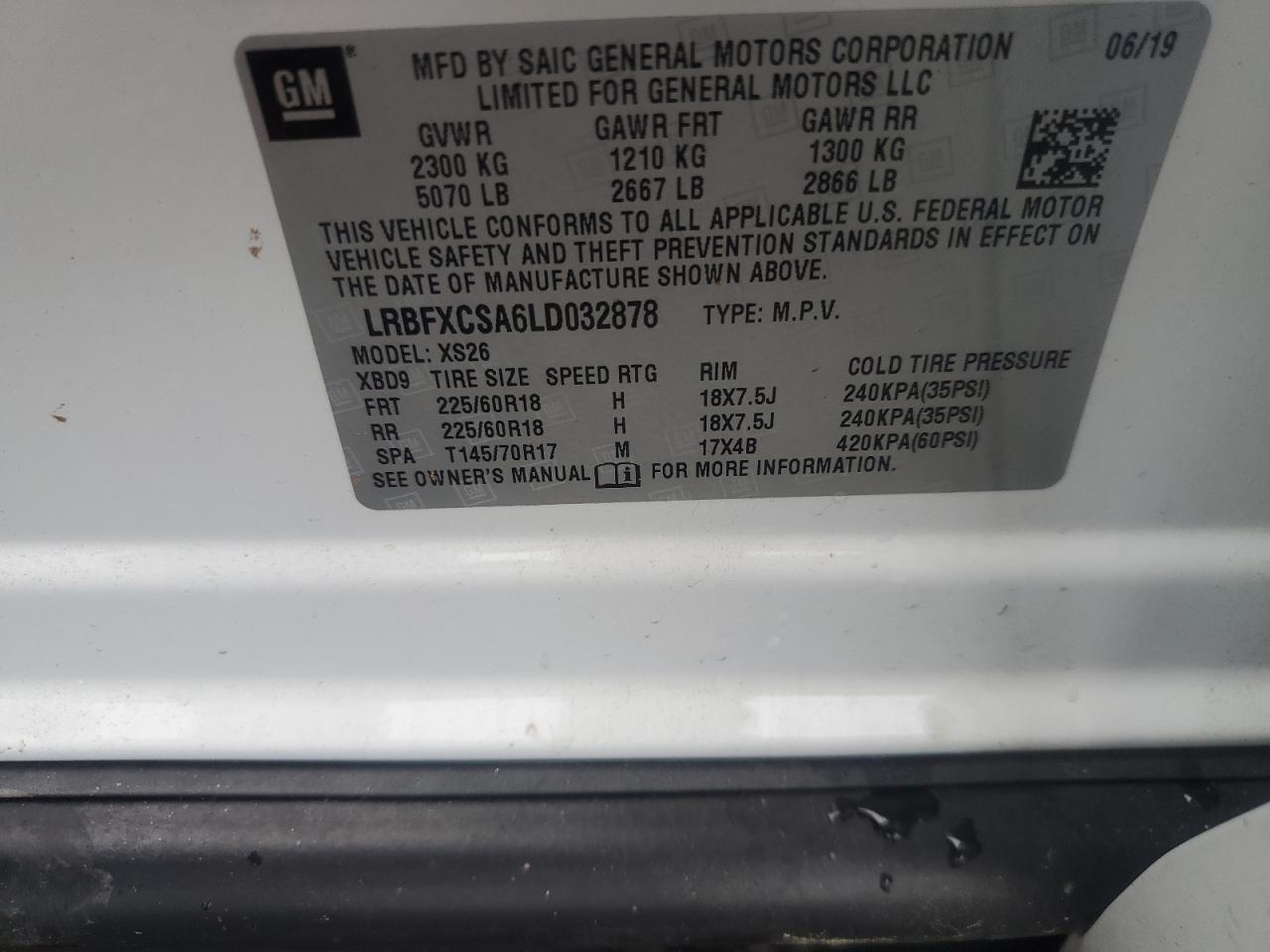 2020 Buick Envision Essence VIN: LRBFXCSA6LD032878 Lot: 73169164