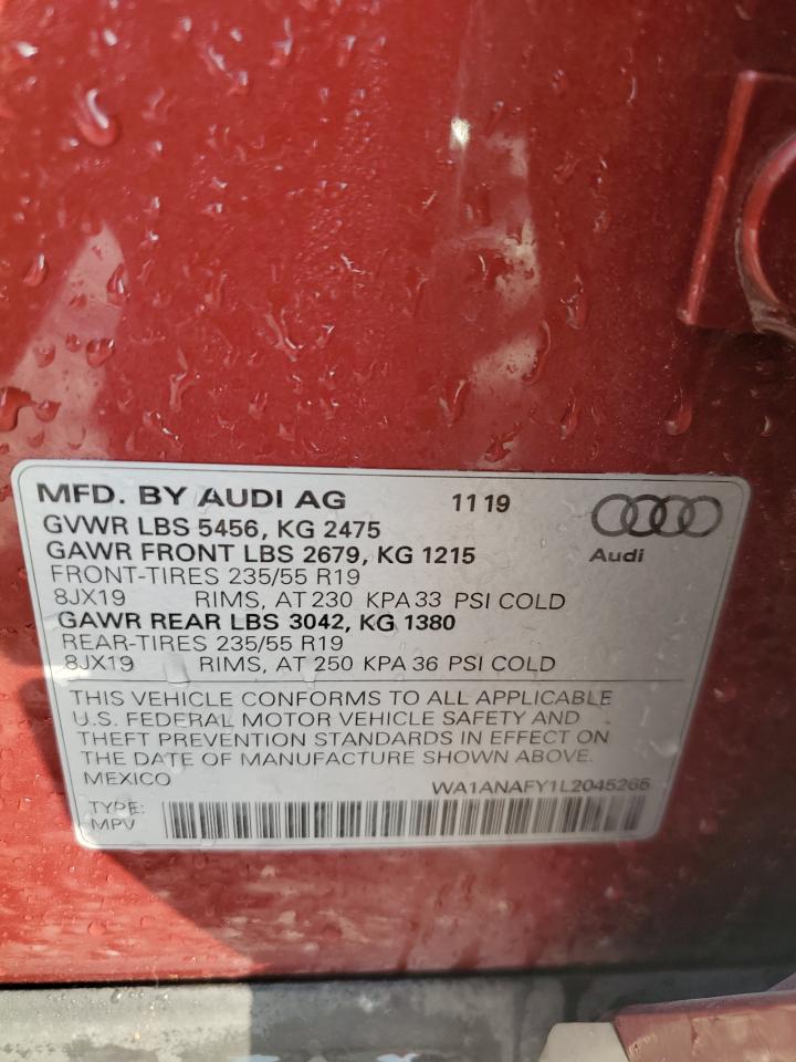 WA1ANAFY1L2045265 2020 Audi Q5 Premium