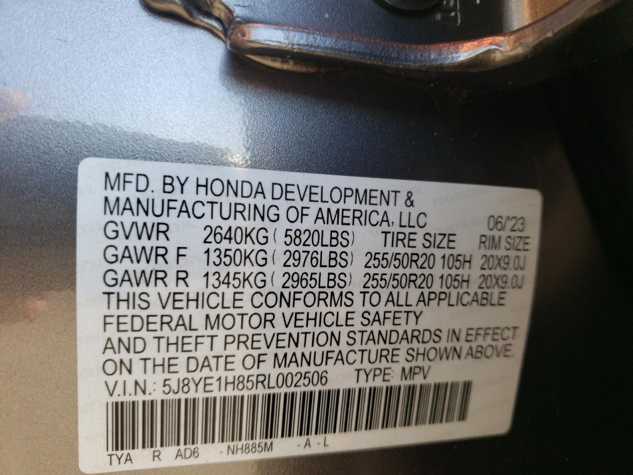 2024 Acura Mdx Advance VIN: 5J8YE1H85RL002506 Lot: 70953284