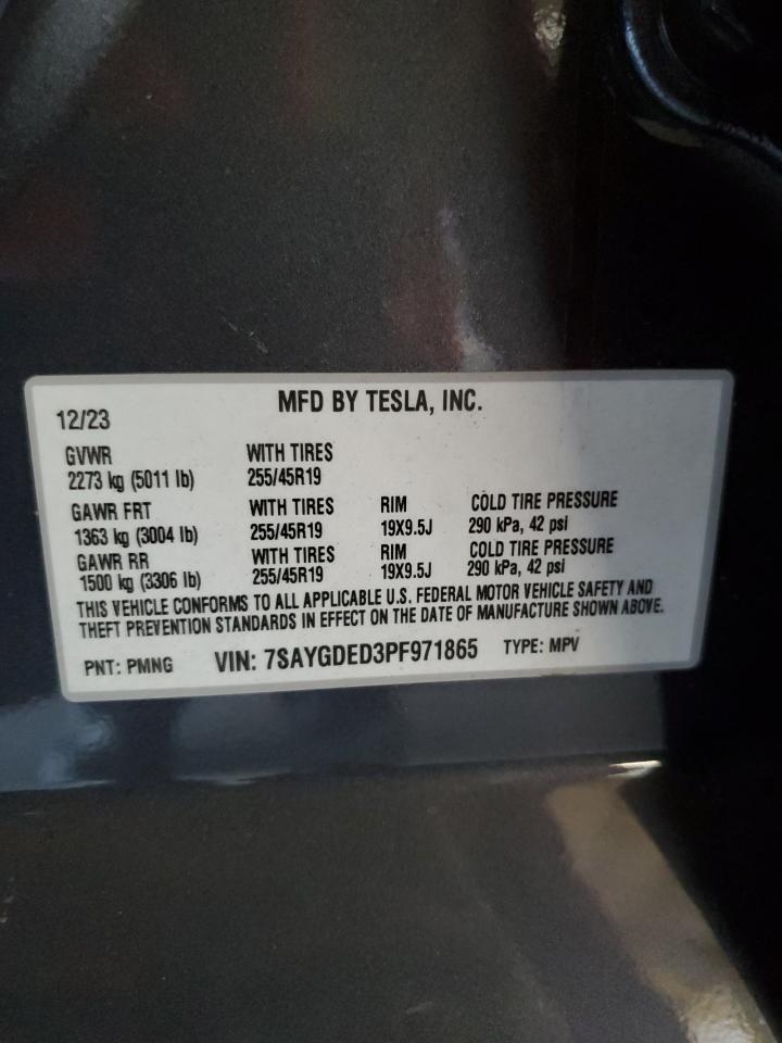 2023 Tesla Model Y VIN: 7SAYGDED3PF971865 Lot: 70480964