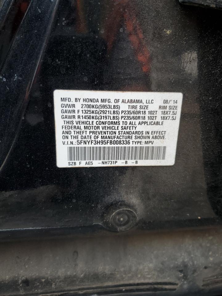 5FNYF3H95FB008336 2015 Honda Pilot Touring