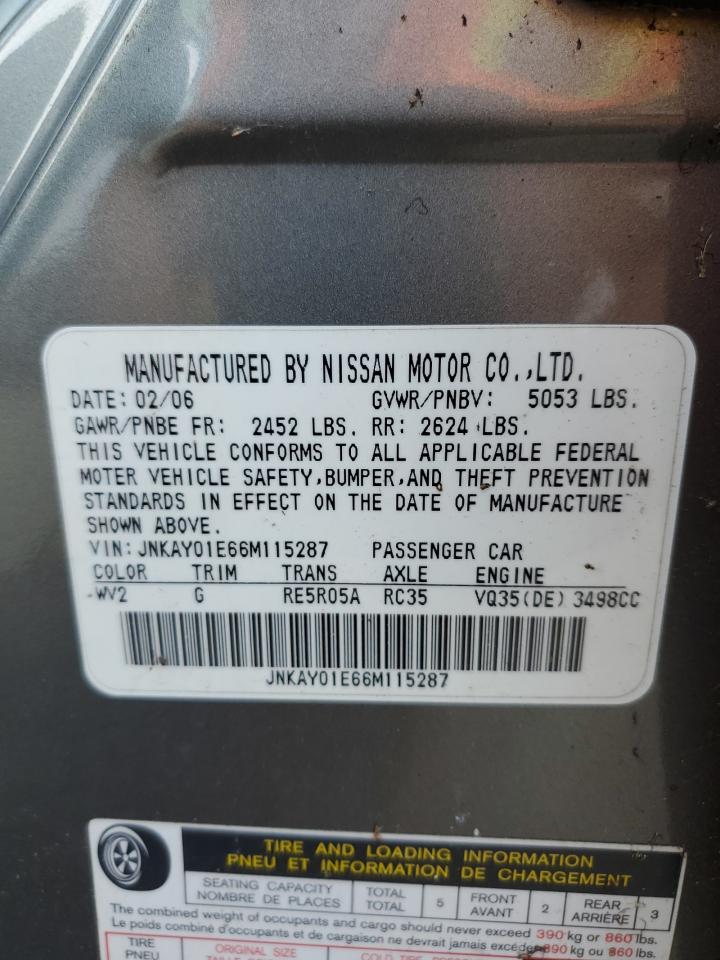 JNKAY01E66M115287 2006 Infiniti M35 Base