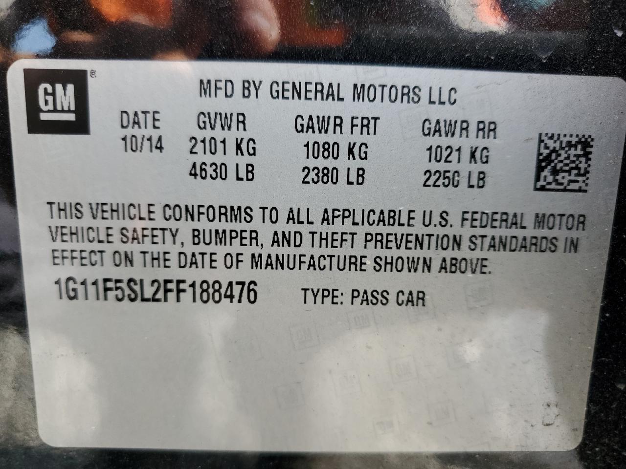 1G11F5SL2FF188476 2015 CHEVROLET MALIBU - Image 13