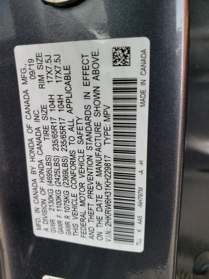 2HKRW6H31KH229817 2019 Honda Cr-V Lx