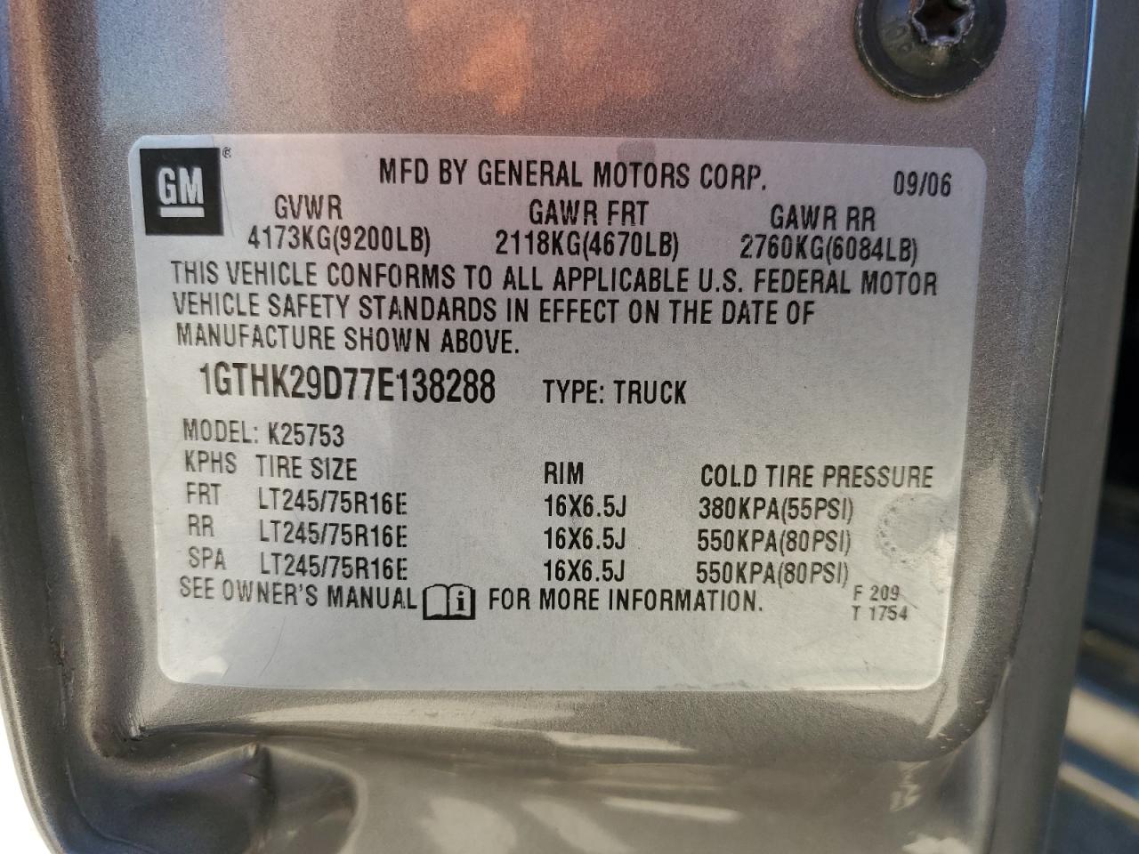 1GTHK29D77E138288 2007 GMC Sierra K2500 Heavy Duty