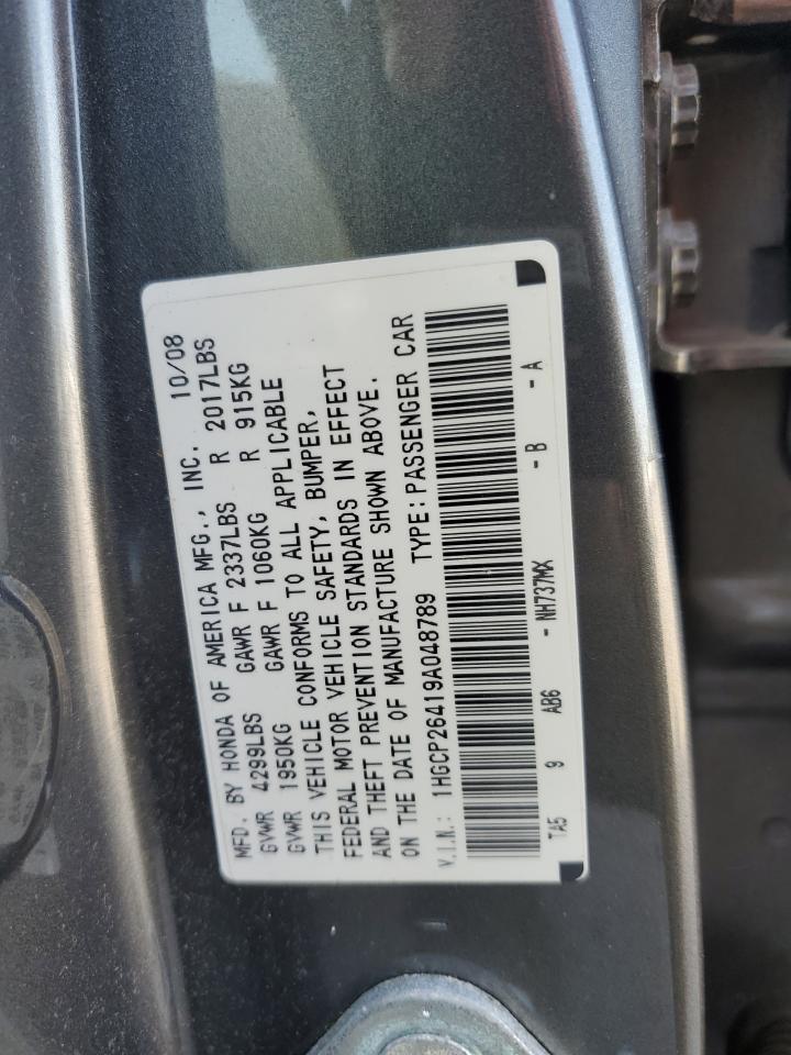 2009 Honda Accord Lxp VIN: 1HGCP26419A048789 Lot: 70932744