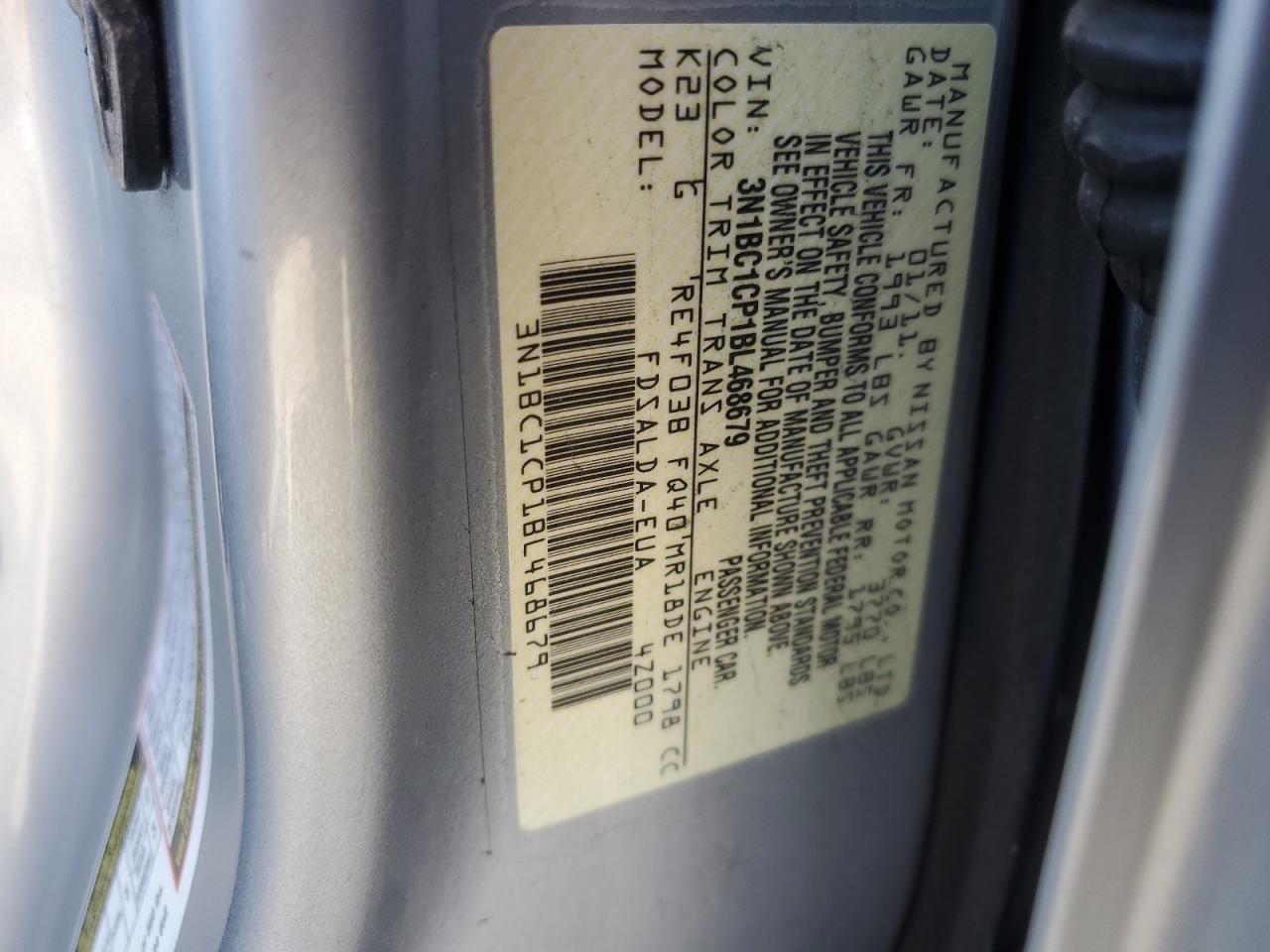 3N1BC1CP1BL468679 2011 Nissan Versa S