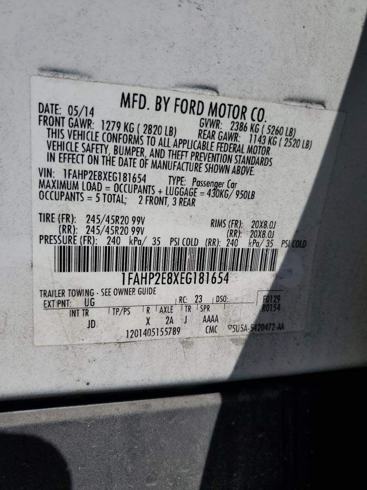 1FAHP2E8XEG181654 2014 Ford Taurus Sel