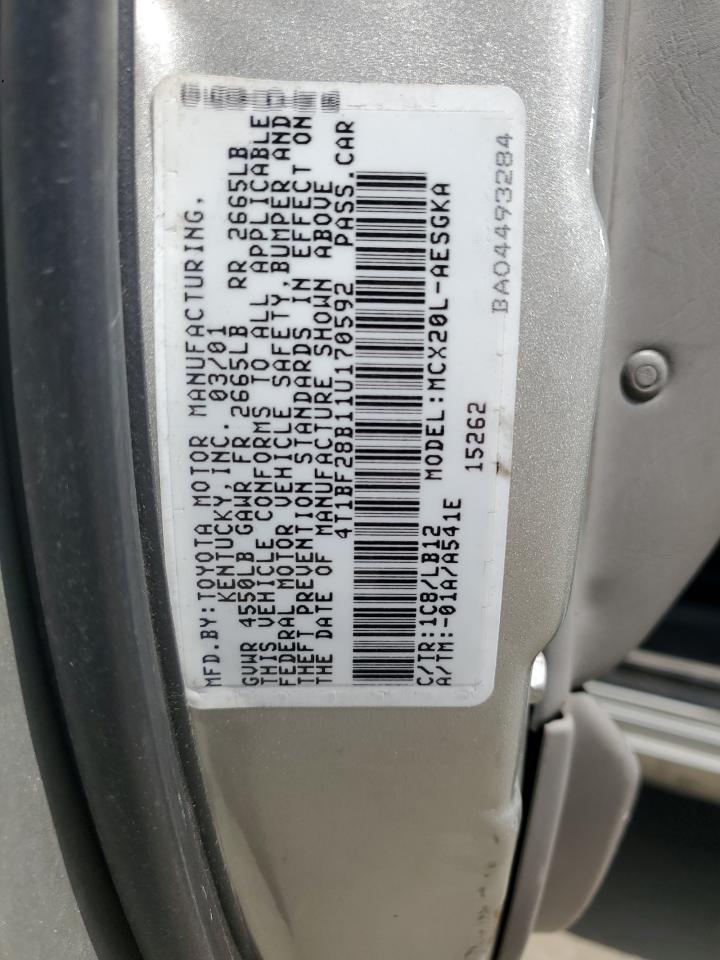 4T1BF28B11U170592 2001 Toyota Avalon Xl