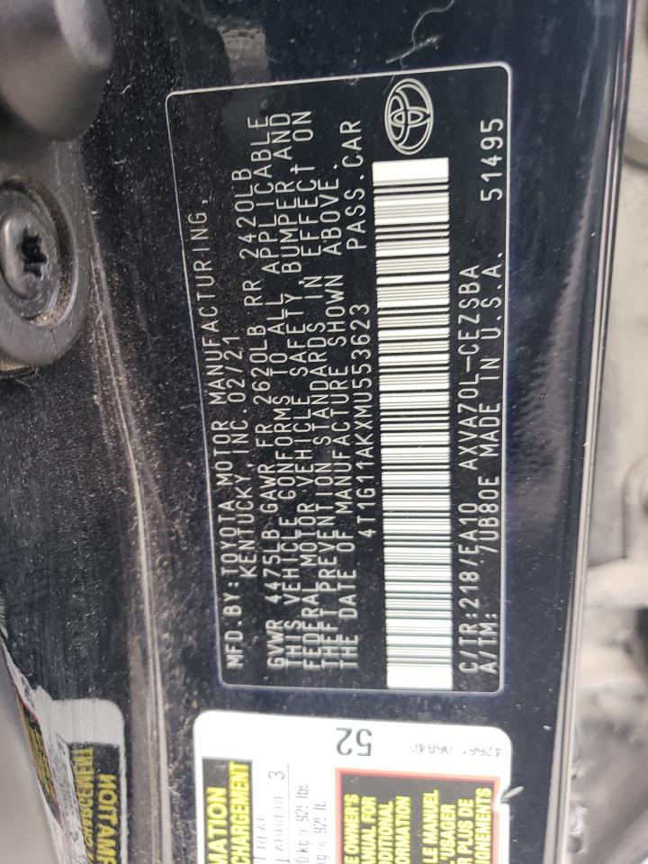 4T1G11AKXMU553623 2021 Toyota Camry Se